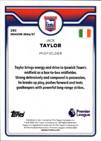 Jack Taylor - Topps Flagship Premier League Base Set 2026-27, Nr. 280 – Rookie Card