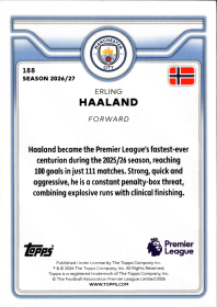 Erling Haaland - Topps Flagship Premier League Base Set 2026-27, Nr. 188