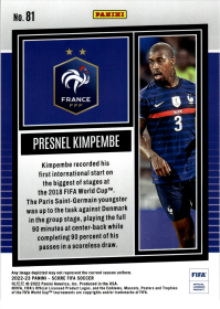 Presnel Kimpembe - Panini Score FIFA Base Set 2022-23, Nr. 81
