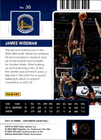 James Wiseman - Panini Contenders Season Ticket 2021-22, Nr. 30