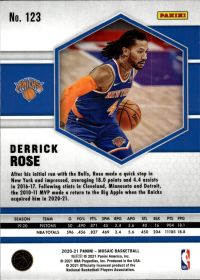 Derrick Rose - Panini Mosaic Base Set 2020-21, Nr. 123