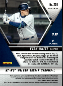 Evan White - Panini Mosaic Base Set 2021, Nr. 208 – Rookie Card, Reactive Blue