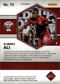 Almoez Ali - Panini Mosaic FIFA Road to World Cup Base Set 2021-22, Nr. 72 – Rookie Card, Silver