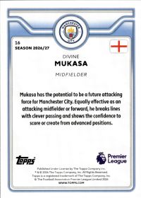 Divine Mukasa - Topps Flagship Premier League Future Stars 2026-27, Nr. 16