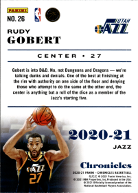 Rudy Gobert - Panini Chronicles Base Set 2020-21, Nr. 26