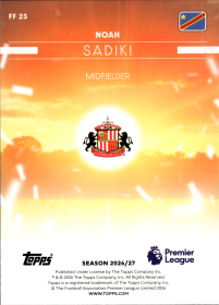 Noah Sadiki - Topps Flagship Premier League Flying the Flag 2026-27, Nr. FF 23 – Insert