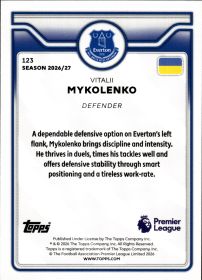 Vitalii Mykolenko - Topps Flagship Premier League Base Set 2026-27, Nr. 123