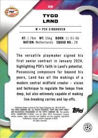 Tygo Land - Topps Finest UEFA Club Competitions Base Set 2024-25, Nr. 28 – Rookie Card