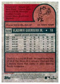 Vladimir Guerrero Jr. - Topps Heritage High Number Base Set 2024, Nr. 508