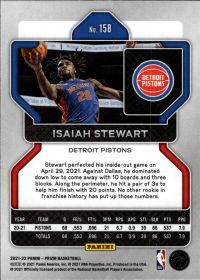 Isaiah Stewart - Panini Prizm Base Set 2021-22, Nr. 158