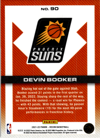 Devin Booker - Panini Recon Base Set 2021-22, Nr. 90 – Holo