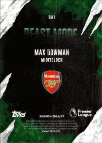 Max Dowman - Topps Flagship Premier League Beast Mode 2026-27, Nr. BM 1 – Insert