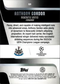 Anthony Gordon - Topps UEFA Club Competitions Base Set 2025-26, Nr. 159