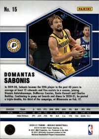 Domantas Sabonis - Panini Mosaic Base Set 2020-21, Nr. 15