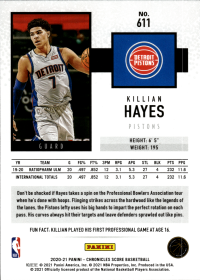 Killian Hayes - Panini Chronicles Base Set 2020-21, Nr. 611 – Rookie Card