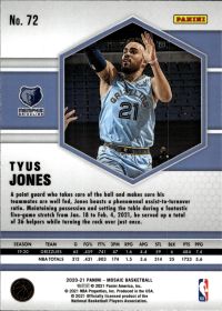 Tyus Jones - Panini Mosaic Base Set 2020-21, Nr. 72