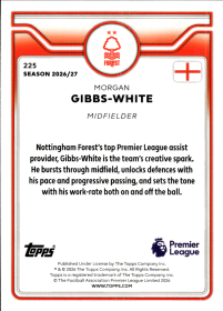 Morgan Gibbs-White - Topps Flagship Premier League Base Set 2026-27, Nr. 225