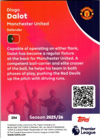 Diogo Dalot - Topps Match Attax Premier League Base Set 2025-26, Nr. 204
