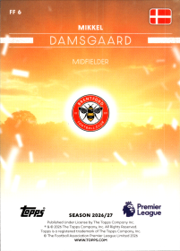 Mikkel Damsgaard - Topps Flagship Premier League Flying the Flag 2026-27, Nr. FF 6 – Insert
