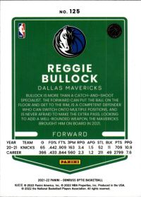 Reggie Bullock - Panini Donruss Optic Base Set 2021-22, Nr. 125