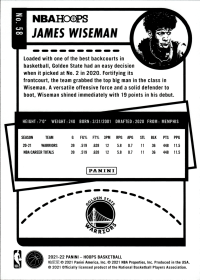 James Wiseman - Panini Hoops Base Set 2021-22, Nr. 58