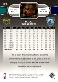 P.J. Brown - Upper Deck Base Set 2004-05, Nr. 124