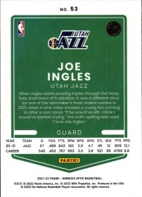 Joe Ingles - Panini Donruss Optic Base Set 2021-22, Nr. 53