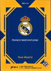 Franco Mastantuono - DAKA Real Madrid Top Audience Base Set 2025-26, Nr. RM-4-A – Rookie Card
