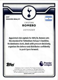 Cristian Romero - Topps Flagship Premier League Base Set 2026-27, Nr. 247