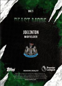 Joelinton - Topps Flagship Premier League Beast Mode 2026-27, Nr. BM 21 – Insert
