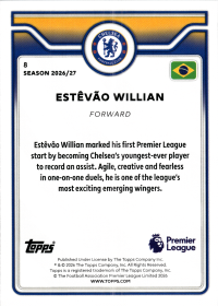 Estêvão Willian - Topps Flagship Premier League Future Stars 2026-27, Nr. 8