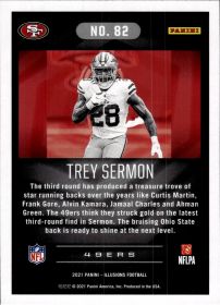 Trey Sermon - Panini Illusions Base Set 2021, Nr. 82 – Rookie Card, Trophy Collection Emerald