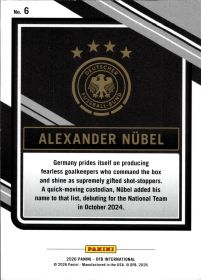 Alexander Nübel - Panini DFB International Base Set 2026, Nr. 6