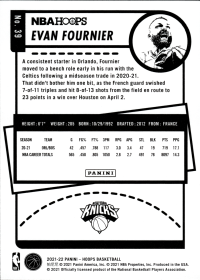 Evan Fournier - Panini Hoops Base Set 2021-22, Nr. 39