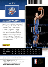 Aleksej Pokusevski - Panini Contenders Season Ticket 2021-22, Nr. 95