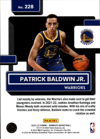 Patrick Baldwin Jr. - Panini Donruss Rated Rookie 2022-23, Nr. 228 – Rookie Card