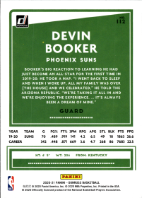 Devin Booker - Panini Donruss Base Set 2020-21, Nr. 112