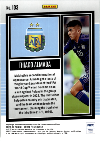 Thiago Almada - Panini Score FIFA Base Set 2022-23, Nr. 103