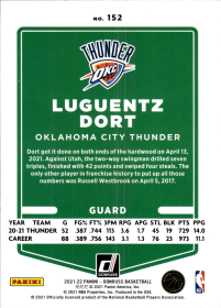 Luguentz Dort - Panini Donruss Base Set 2021-22, Nr. 152