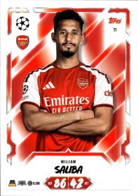 William Saliba - Topps Match Attax UEFA Club Competitions Base Set 2026-27, Nr. 11