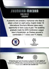 Shumaira Mheuka - Topps UEFA Club Competitions Base Set 2025-26, Nr. 32 – Rookie Card