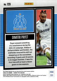 Dimitri Payet - Panini Score FIFA Base Set 2022-23, Nr. 129