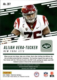 Alijah Vera-Tucker - Panini Prestige Base Set 2021, Nr. 261 – Rookie Card, Xtra Points Astral