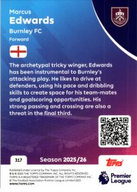 Marcus Edwards - Topps Match Attax Premier League Base Set 2025-26, Nr. 317