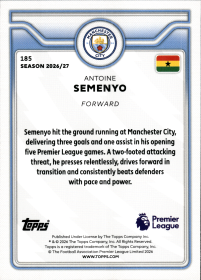 Antoine Semenyo - Topps Flagship Premier League Base Set 2026-27, Nr. 185