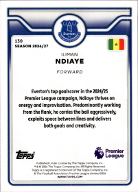 Iliman Ndiaye - Topps Flagship Premier League Base Set 2026-27, Nr. 130