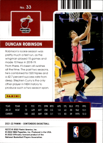 Duncan Robinson - Panini Contenders Season Ticket 2021-22, Nr. 33