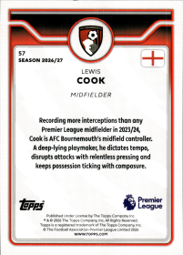 Lewis Cook - Topps Flagship Premier League Base Set 2026-27, Nr. 57