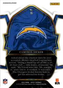 Cameron Dicker - Panini Select Concourse 2022, Nr. 16 – Rookie Card