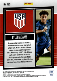 Tyler Adams - Panini Score FIFA Base Set 2022-23, Nr. 199